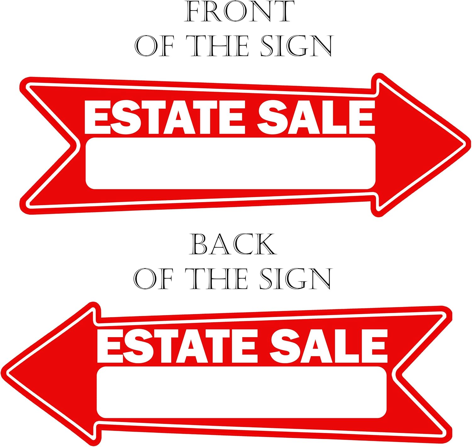 Rogue River Tactical 9 Piece Estate Sale Yard Sign Double Sided With Stake - Large, 17 Inch By 13 Inch With Arrows Arrow