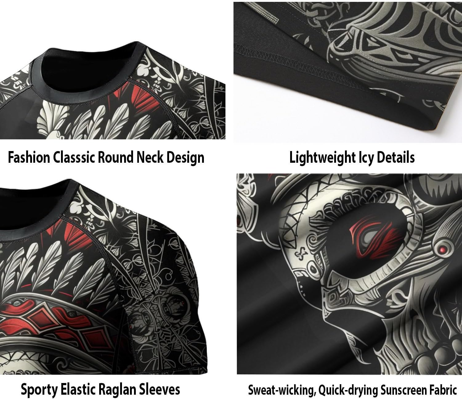 HYPEWAVE Viking Print 3D Never Fade Rash Guard Men, Ultra Soft Compression Shirt UPF 50+ Stretchable Fabric Gift BJJ - Image 6