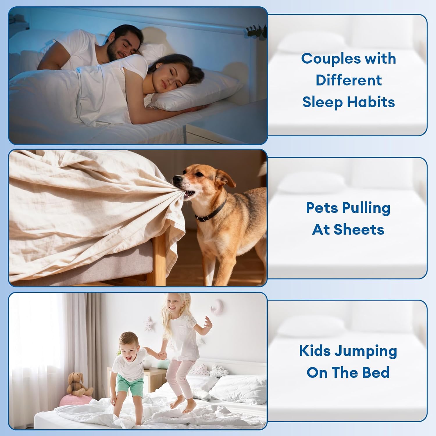 Modular Bed Sheet Locks, Foldable Bed Sheet Holders for Corners & Side, Upgraded Sheet Locks for Mattress Fits Single, Queen or King Size Bed, Easy Installation & Storage