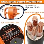 30 Amp RV Surge Protector, 𝟐𝟎𝟐𝟔 𝐍𝐄𝐖 18000J RV Circuit Analyzer with Real-Time LED Display, Voltage Monitoring IP68 RV Adapter Plug with Waterproof Cover for Camper Travel Trailer