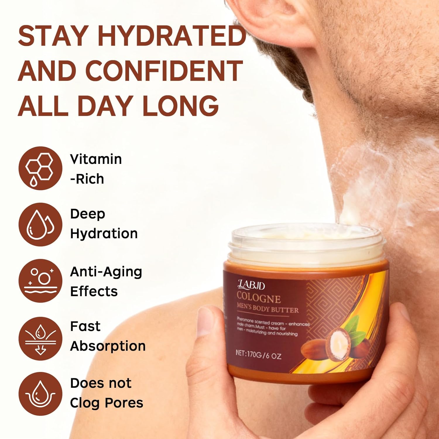 Cologne Body Butter for Men, 2 Pack Pheromone Scented Cream, Pheromone body butter for men,Hydrates and moisturizes to enhance attractiveness - Image 5