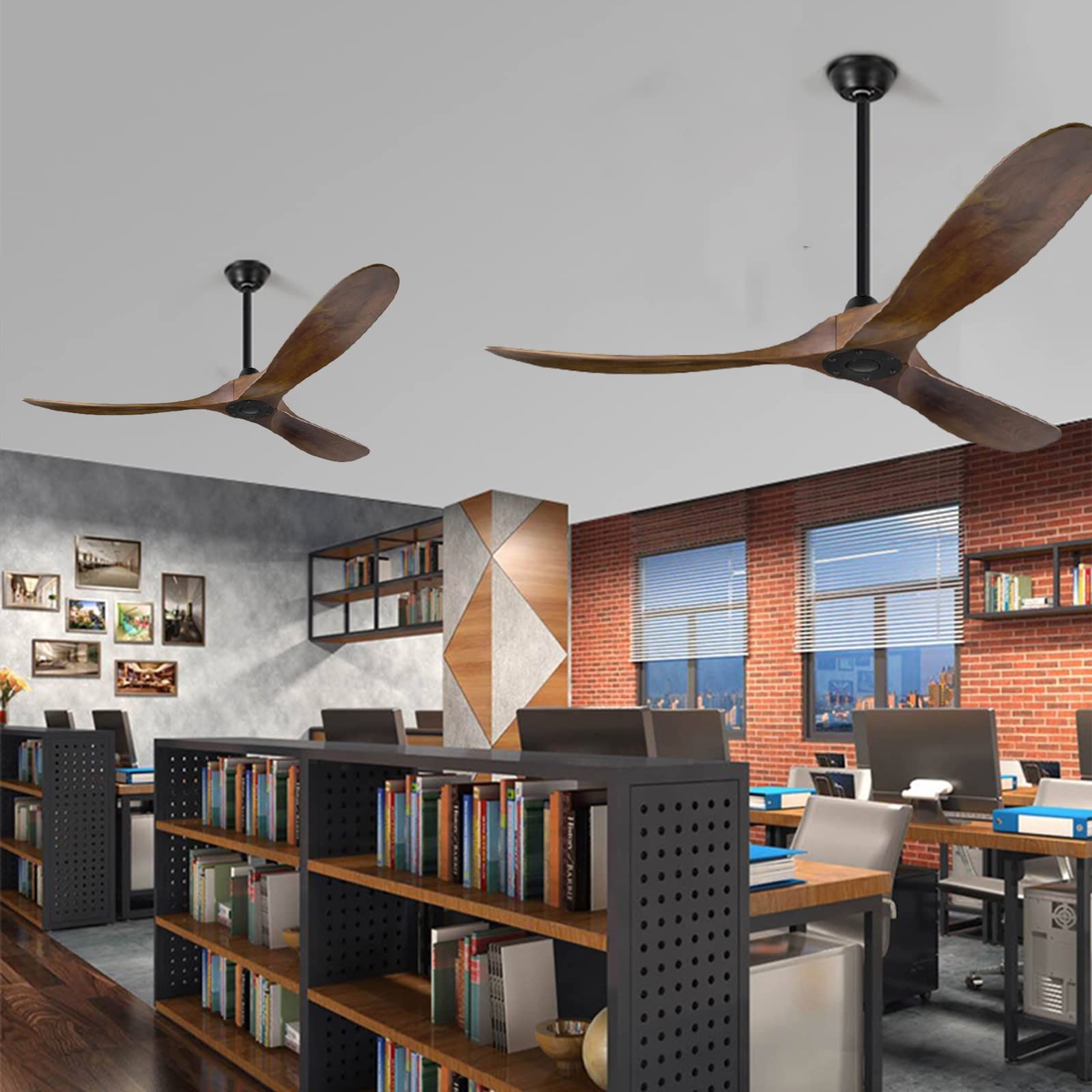 60 "ventilatore da soffitto esterno con telecomando, ventilatore da soffitto senza luce, 1/4/8h temporizzazione, moderno ventilatore da soffitto impermeabile interno/esterno
