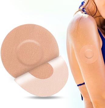 YOUSHARES 20pcs Libre Adhesive Patches, 10-14 Days Long Stay Fixation Monitor Protection, Big Size Waterproof Libre 1, 2 Stickers, Continuous Glucose Monitor Adhesive Tape Tan