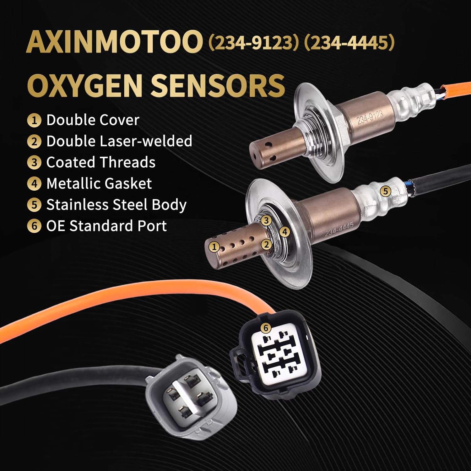 Oxygen O2 Sensor 234-9123 234-4445 Upstream Downstream Replacement for Saab 9-2X 2006, for Subaru Outback 2006-2009, Forester X 2006-2010, Impreza 2006-2011, Legacy 2.5i 2006-2009 2.5L 2PCS