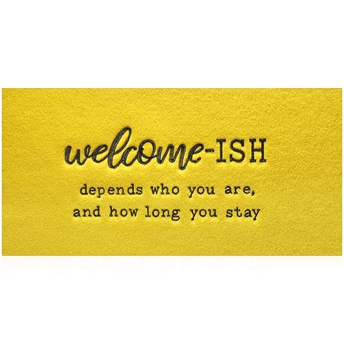 JJUUYOU Large Welcome Mats Outdoor Front Door Entryway Funny Welcome-ish