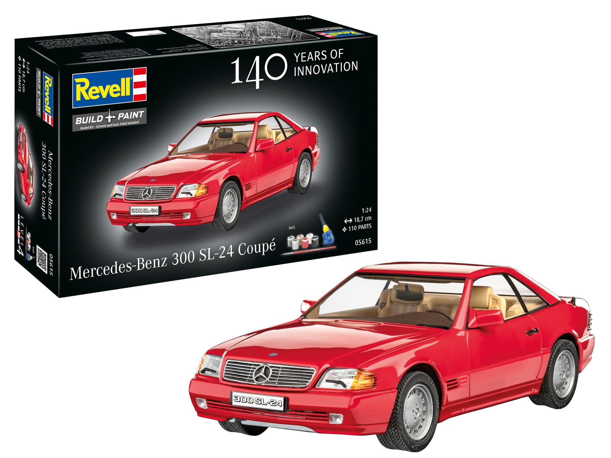 Revell Mercedes-Benz 300 SL-24 Coupé 05615 Mercedes Benz, 100 anni, scala 1:24, kit modellino in plastica non costruita con accessori