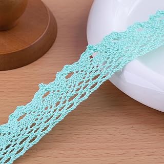 20 Yards x 1 Inch Lace Ribbon Vintage Lace Trim Crochet Cotton Lace Edge for Christmas Package DIY Sewing Wedding Bridal Dress,Costume,Crafts and Sewing (Green)