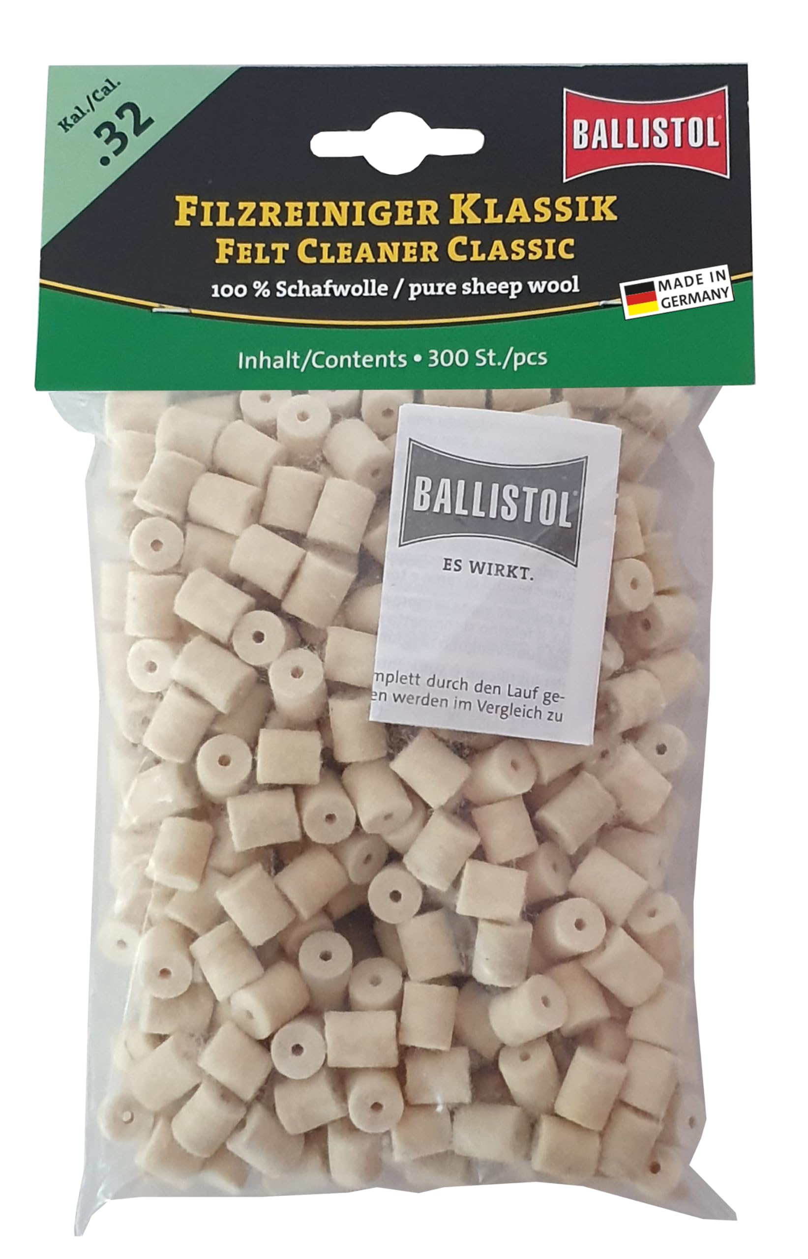 BALLISTOL Filz Reiniger Klassik Kal 32-300 Stück