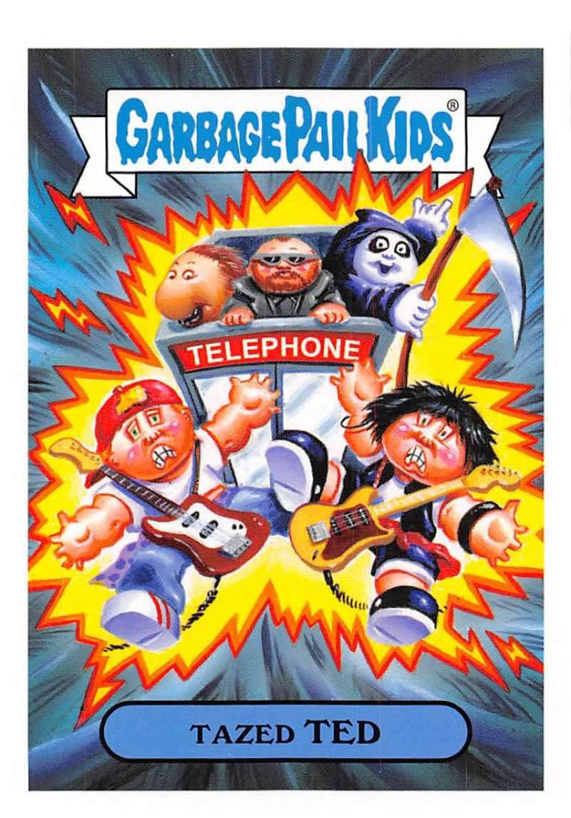 2019 Topps Garbage Pail Kids We Hate the '90s Films Stickers B #1 TAZED TED Peelable Collectible Trading Sticker Card (Bill and Ted's Excellent Adven
