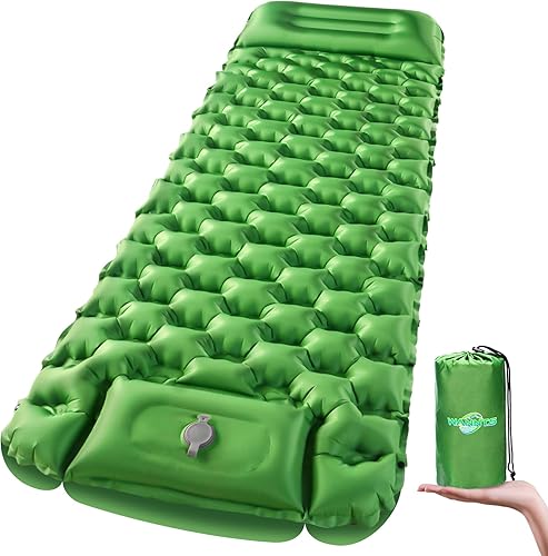 Miniatura 8 de Almohadilla de dormir inflable ultraligera para campamento, 75 x 25 pulgadas, bomba integrada, lo último para campamento, senderismo, Airpad, bolsa