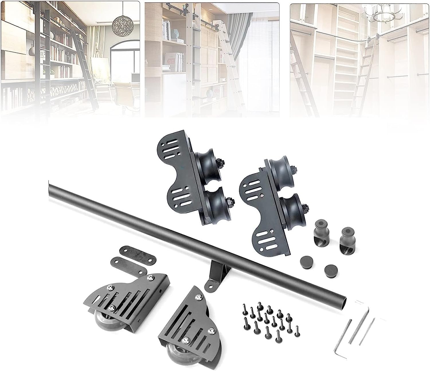Matériel de porte de grange 400 cm et rail d'échelle mobile pour maison