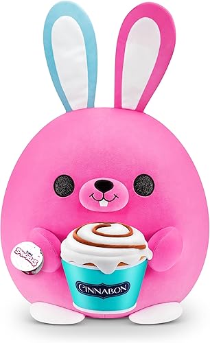 ZURU Snackles (Cinnabon Bunny - Peluche de gran tamaño de 14 pulgadas por ZURU, felpa ultra suave, peluche coleccionable con marcas con licencia