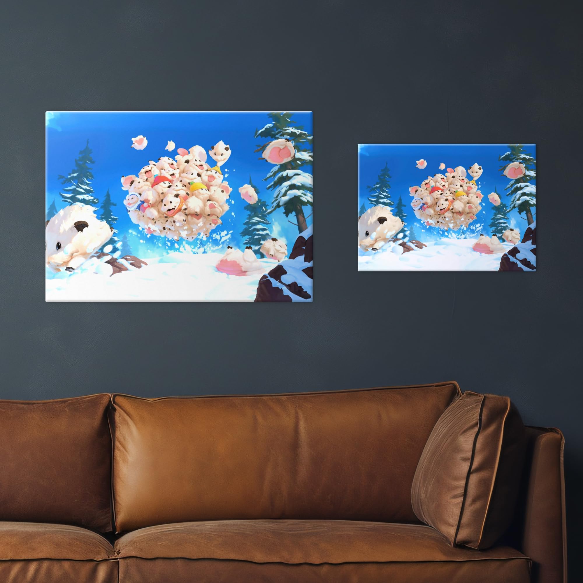 Displate Metall poster League of Legends Fluft of Poros h Wandkunst Größe M | Bild Plakate für Schlafzimmer Dekor, Geschenke. Magnetische Befestigung Wandposter, Wanddeko. Metall Wandkunst.