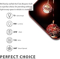 Vista 4 de Ciata Lighting - Bombilla regulable T3 Xenón E12 Krypton 40 W esmerilado, paquete de 10