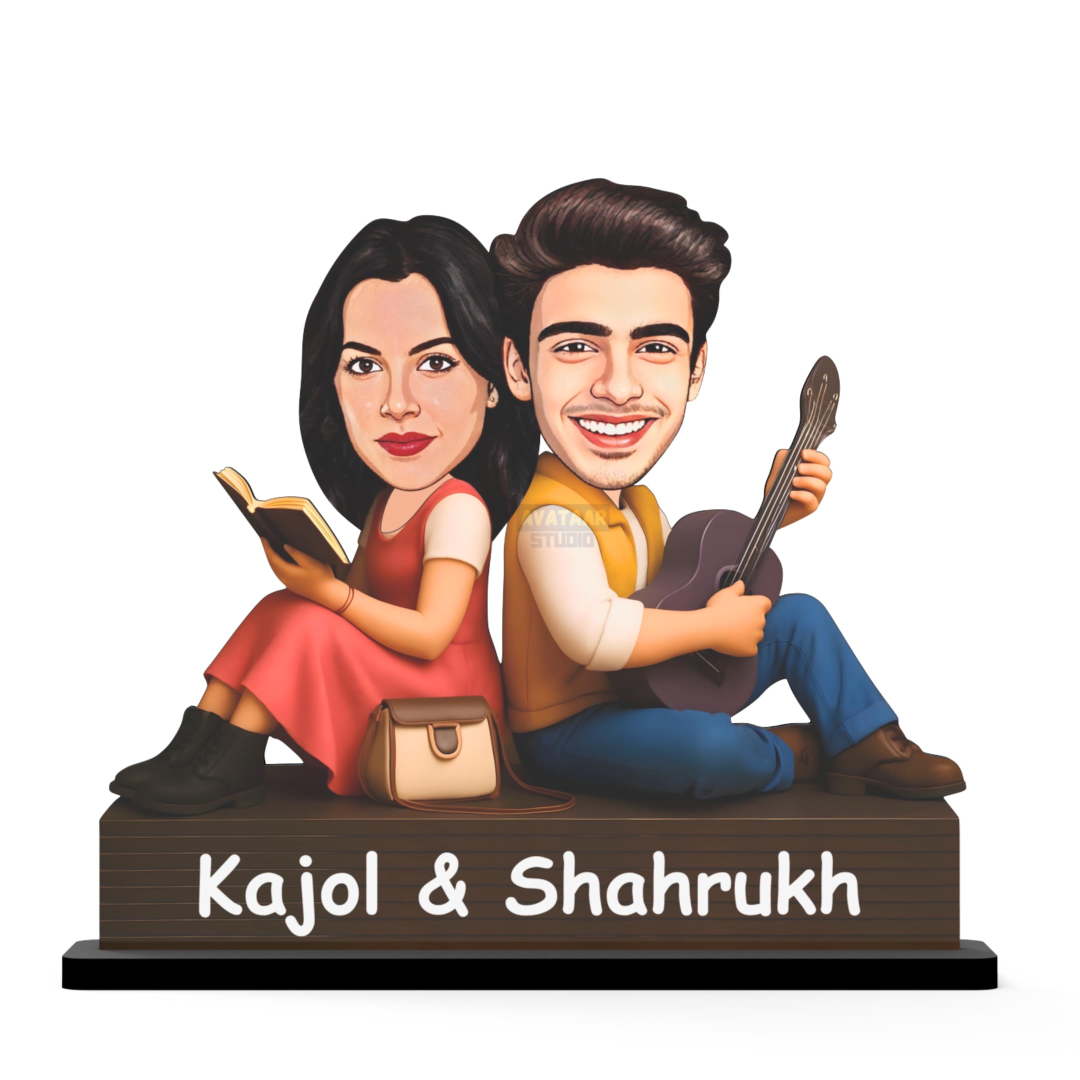 AVATAAR STUDIO Personalized Couple Caricature Gift Custom Cartoon Photo Frame Anniversary Gift for Husband Wife Girlfriend Boyfriend Unique Romantic Gift for Couples