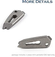 Vista 5 de Hamans Llavero de titanio EDC multiherramienta con llave destornillador y función de barra de palanca (gris)