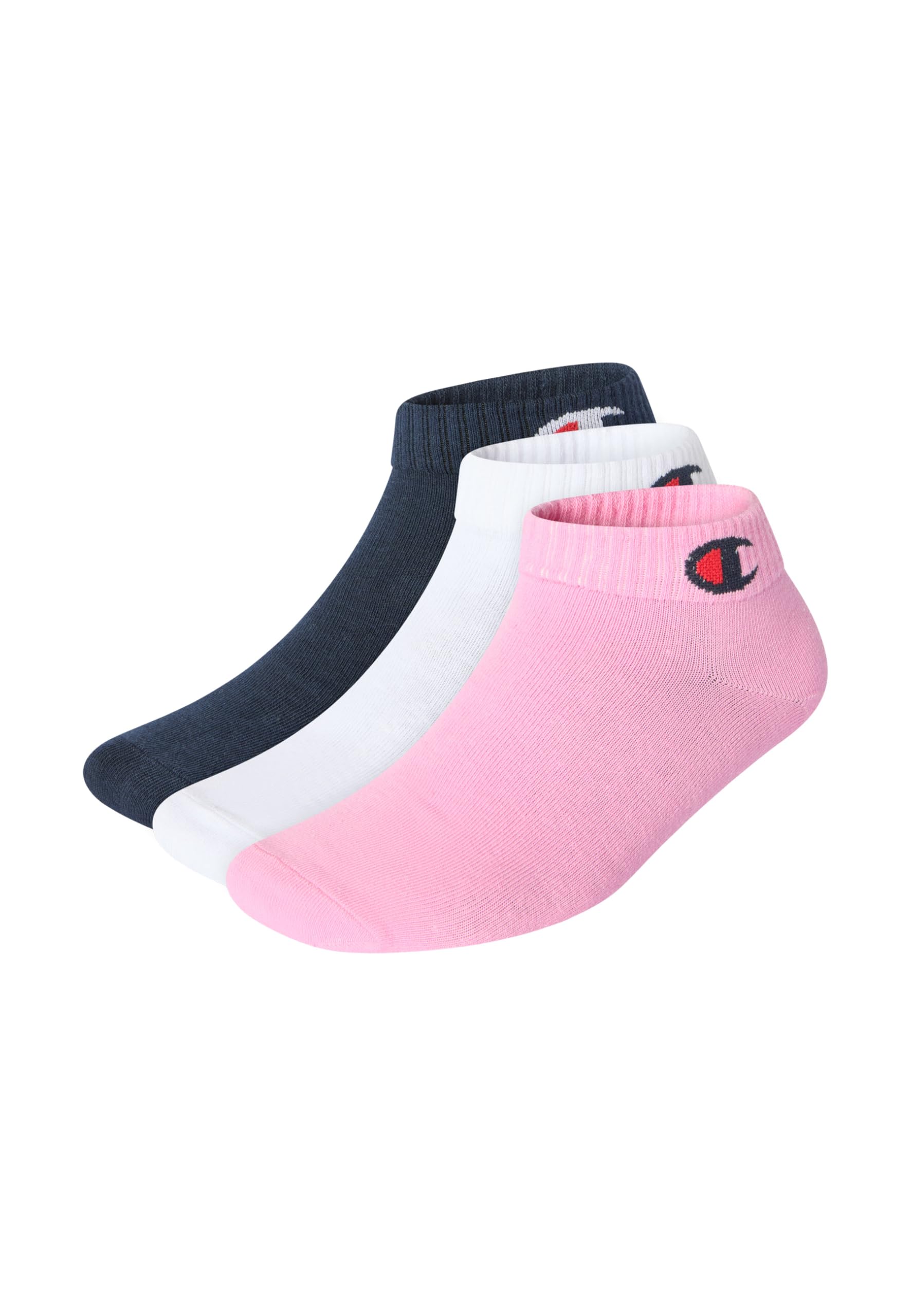 Champion Pink Accessories Basics 3Pk Quarter Socks, 3 Uk
