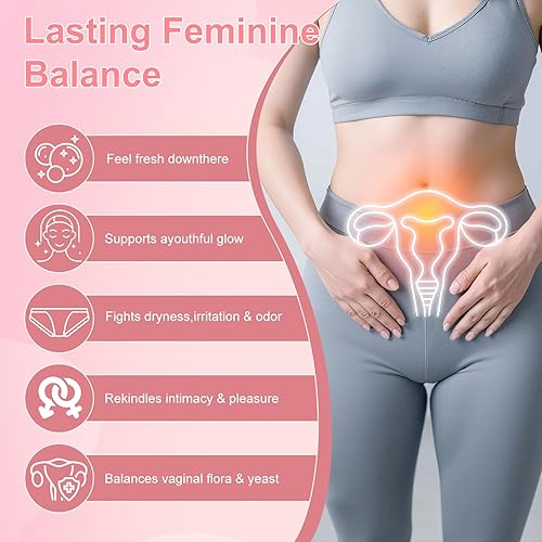 Miniatura 5 de Probióticos vaginales para mujeres pH equilibrio humectantes vaginales, apoyo a la salud de la mujer, probióticos 12B UFC, arándano, Ashwagandha, 60
