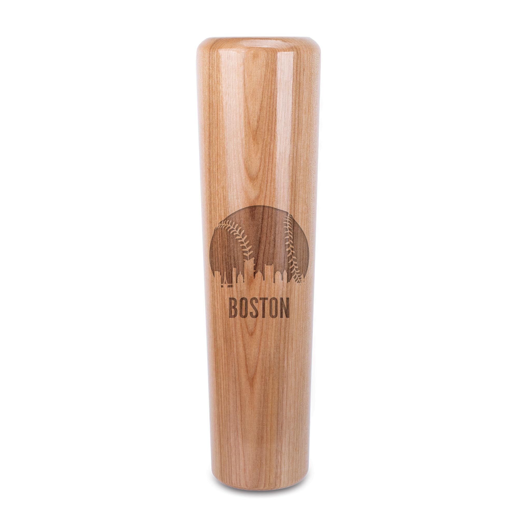 DUGOUT MUGS Boston Baseball City Skyline Solid Birch Wood Ultimate Sports Fan Baseball Bat Style Drink Tumbler, 12 Ounce