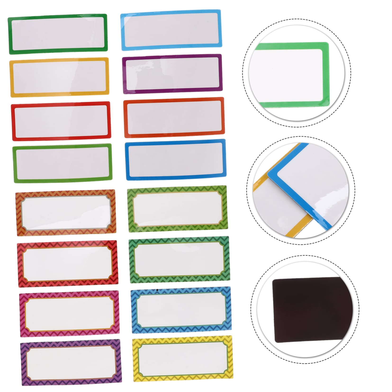 DOITOOL 5 Sätze Magnetische Namensschilder Set Wiederbeschreibbare Etiketten Mit Buntem Design Für Whiteboard Kühlschrank Und Vielseitige Namensetiketten Für Büro Schule Und 16 Stück * 5