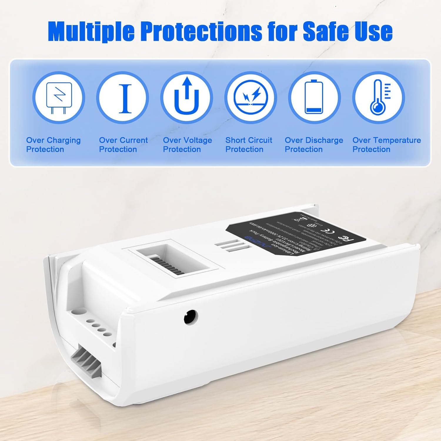 JYJZPB Replacement Battery for Levoit LVAC-200, Upgrade Lithium ion Battery Compatible for Levoit LVAC200 LSV-V201-WUS Cordless Stick Vacuum Cleaner 3000mAh 22.2V