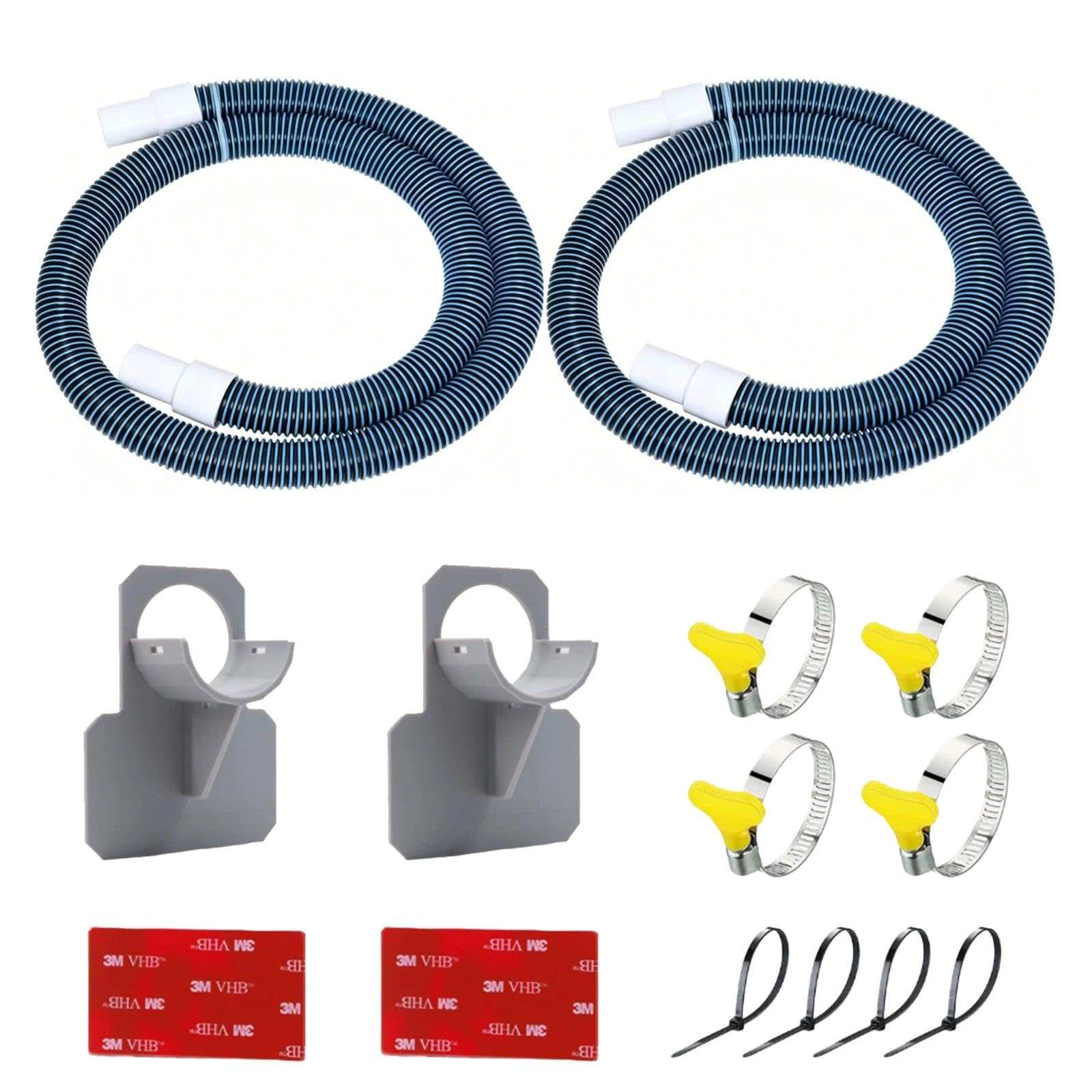 Poolschlauch 32mm für Poolpumpen, 2 Stück 5FT Schlauch für Poolpumpe mit Schlauchadapter Und Sicherungsclips, Für Filterpumpe und Schwimmbad