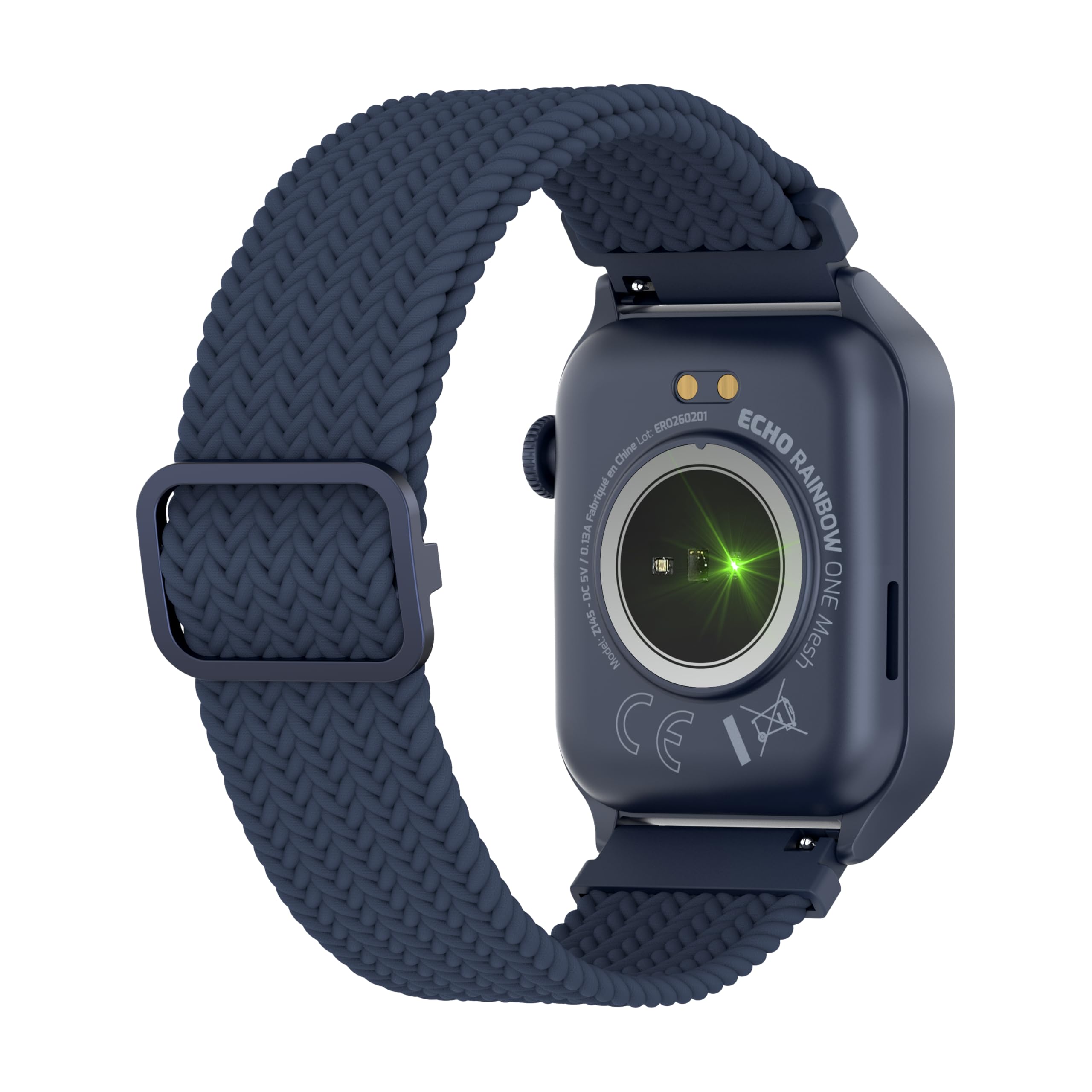 ECHO Rainbow One Mesh Montre Connectée Femme Homme 2.01", Montre Sport Bleu | Bracelet Nylon, Légère, Écran Amoled, Étanche IP68, Autonomie 5 jours, Appel Bluetooth, Android, IOS, Capteurs Santé, Sommeil