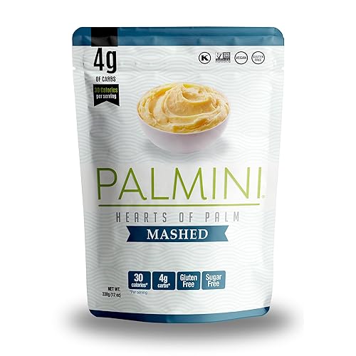Palmini - Puré bajo en carbohidratos 0.14 oz de carbohidratos Como se ve en Shark Tank (12 onzas (paquete de 1))