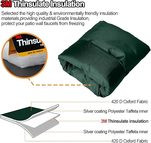Vista 26 de Enlarge - Cubierta de grifo para exteriores para protección contra la congelación en invierno, 3M Thinsulate, 10 pulgadas de alto x 6.3 pulgadas