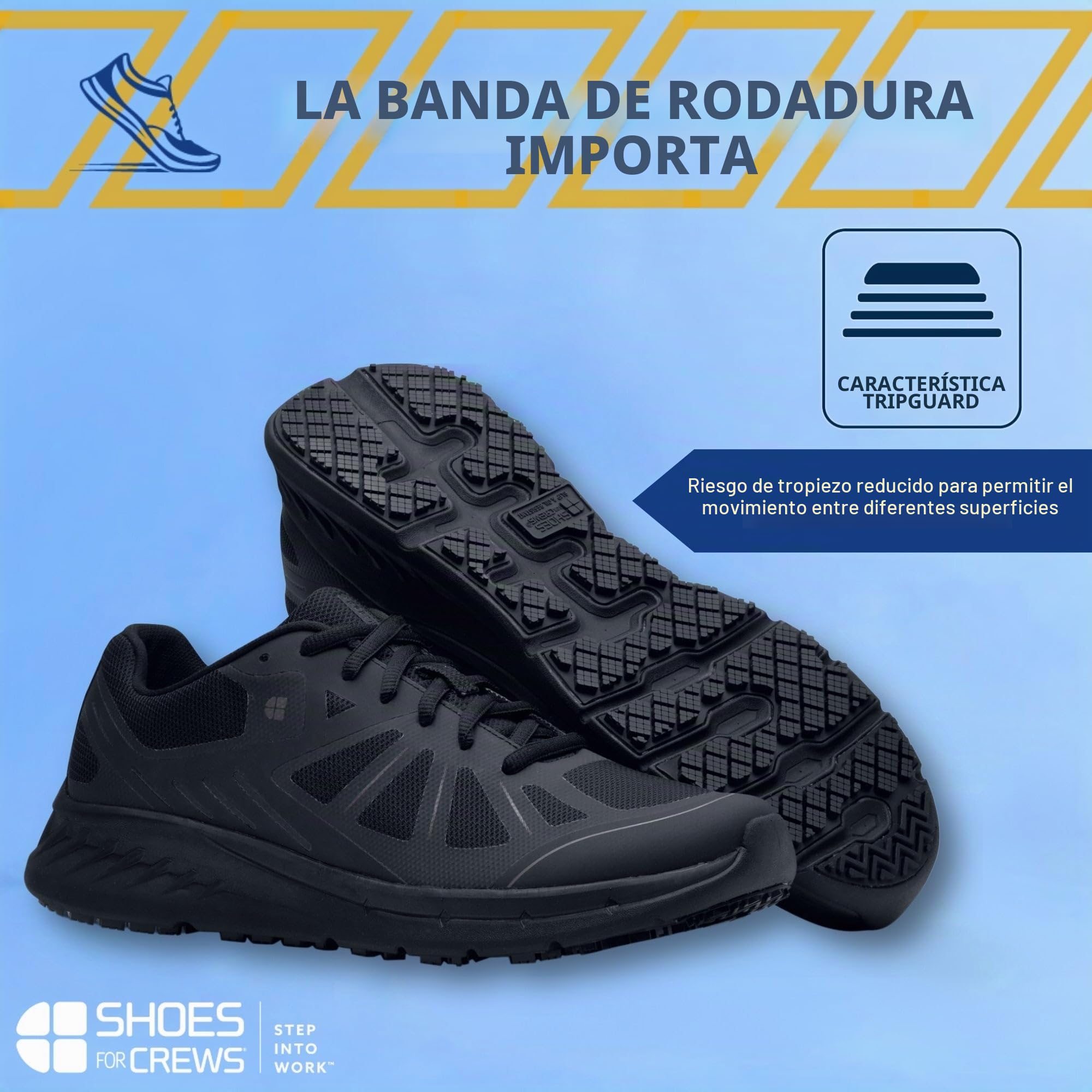 Shoes for Crews Zapatilla Endurance II para Hombre, Antideslizante, Cómoda | Transpirable, resistente a líquidos, acolchado adicional, TRIPGUARD, antideslizante para hostelería y restauración