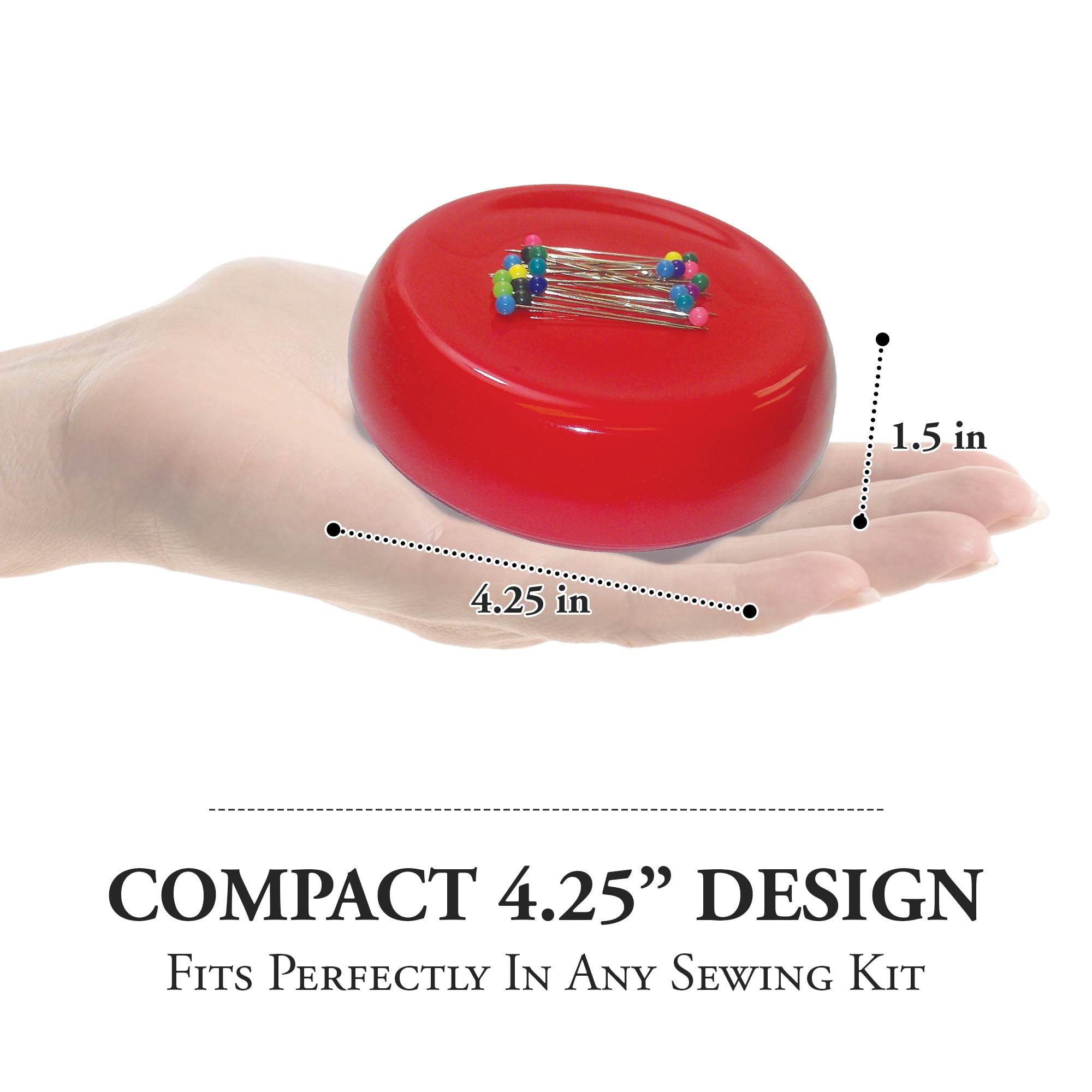 Grabbit Magnetic Pincushion W/50 Pins-Red