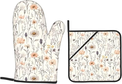 Miniatura 185 de Manoplas de horno y soportes para ollas, arte de mármol blanco y dorado, juego de 4 guantes de cocina resistentes al calor, antideslizantes