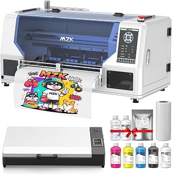 MZK A3 Plus XP600 Dual Head DTF Printer,Automatic Time Cleaning Maintain+Ink Anti-Clog Design,3X Speed Compared to L1800,7 LED Multi-Function Display+Film Cutter,Gift Ink 2 Years