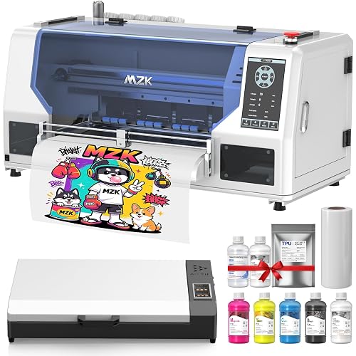 MZK A3 Plus XP600 Dual Head DTF Printer,Automatic Time Cleaning Maintain+Ink Anti-Clog Design,3X Speed Compared to L1800,7" LED Multi-Function Display+Film Cutter,Gift Ink 2 Years