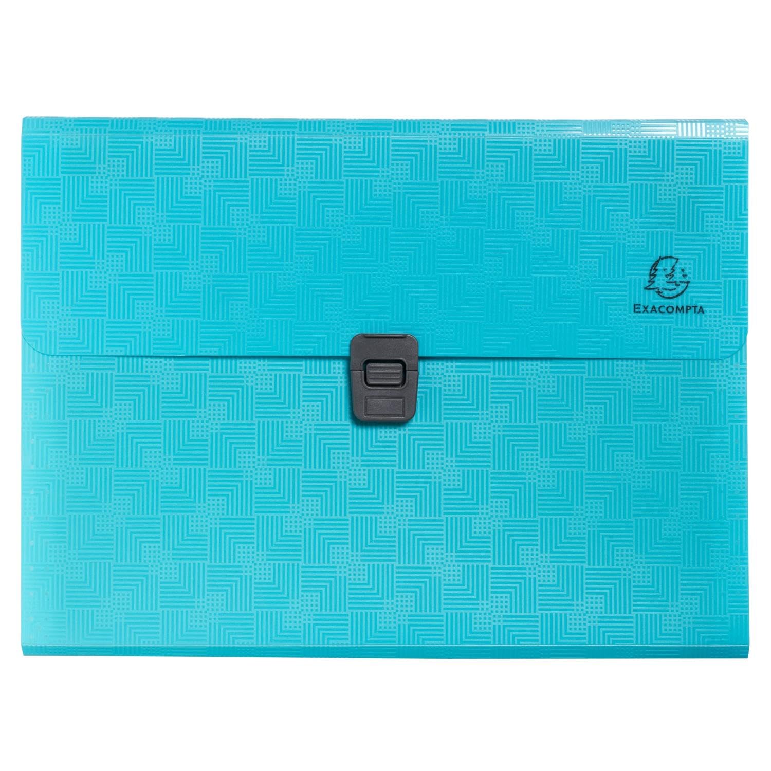 Exacompta - Ref. 55299E - 1 Pop'N Co case Folder - Recycled PP Cover and PP Interior - Expandable Back - snap Closure - 13 compartments - Size 33x25cm - Colour Cyan - Image 2