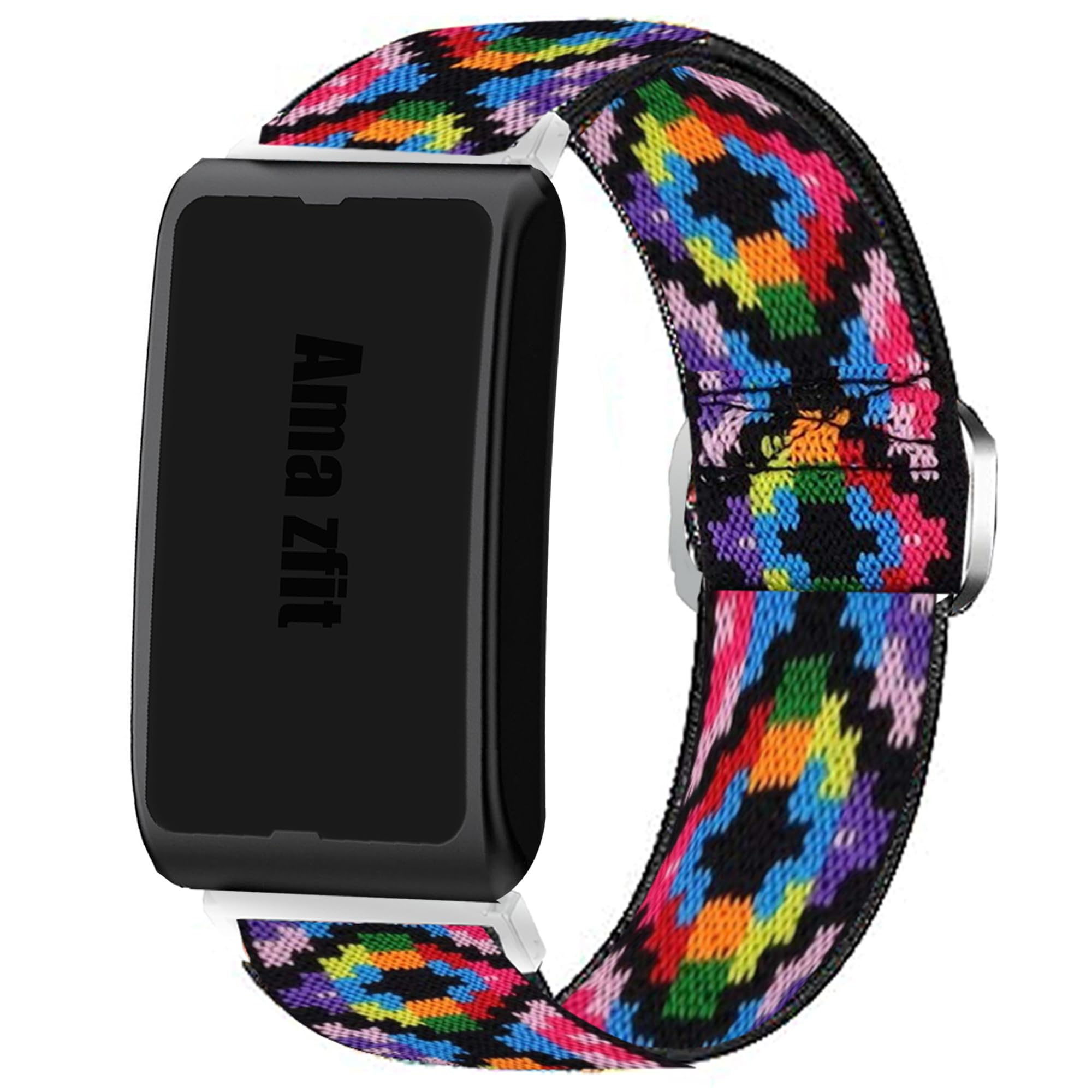 Lamshaw Amazfit Helioバンド対応 ストレッチエラスティック ナイロン製 調節可能な交換用ストラップアクセサリー 男女兼用 Amazfit Helioフィットネストラッカーリストバンドに対応