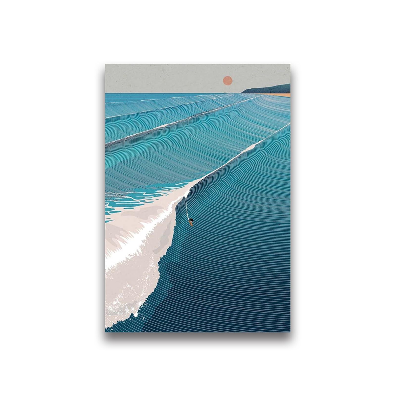Graiting 1pc Waves Art Pictures Surfing Penguin Manta Dolphin Whale Prints Canvas Painting For Home Living Room Decoration(08,50x70cm)