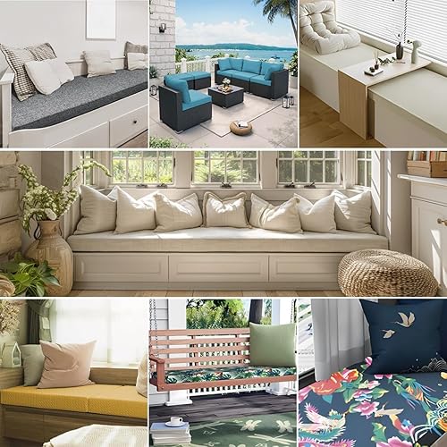 Miniatura 5 de LUXUCURE Fundas de cojín personalizadas para muebles de interior y exterior (solo funda), funda de repuesto para banco, silla, asiento de ventana,