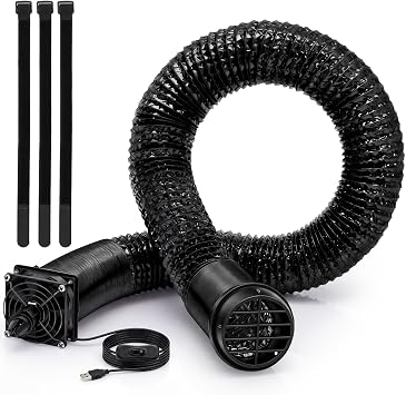 Mifoci 10 ft Car AC Vent Extender with USB Airflow Fan, Vent Hose for Backseat, AC Tube Back Seat Air Conditioning, Rear Seat Cooling Solution for Pets