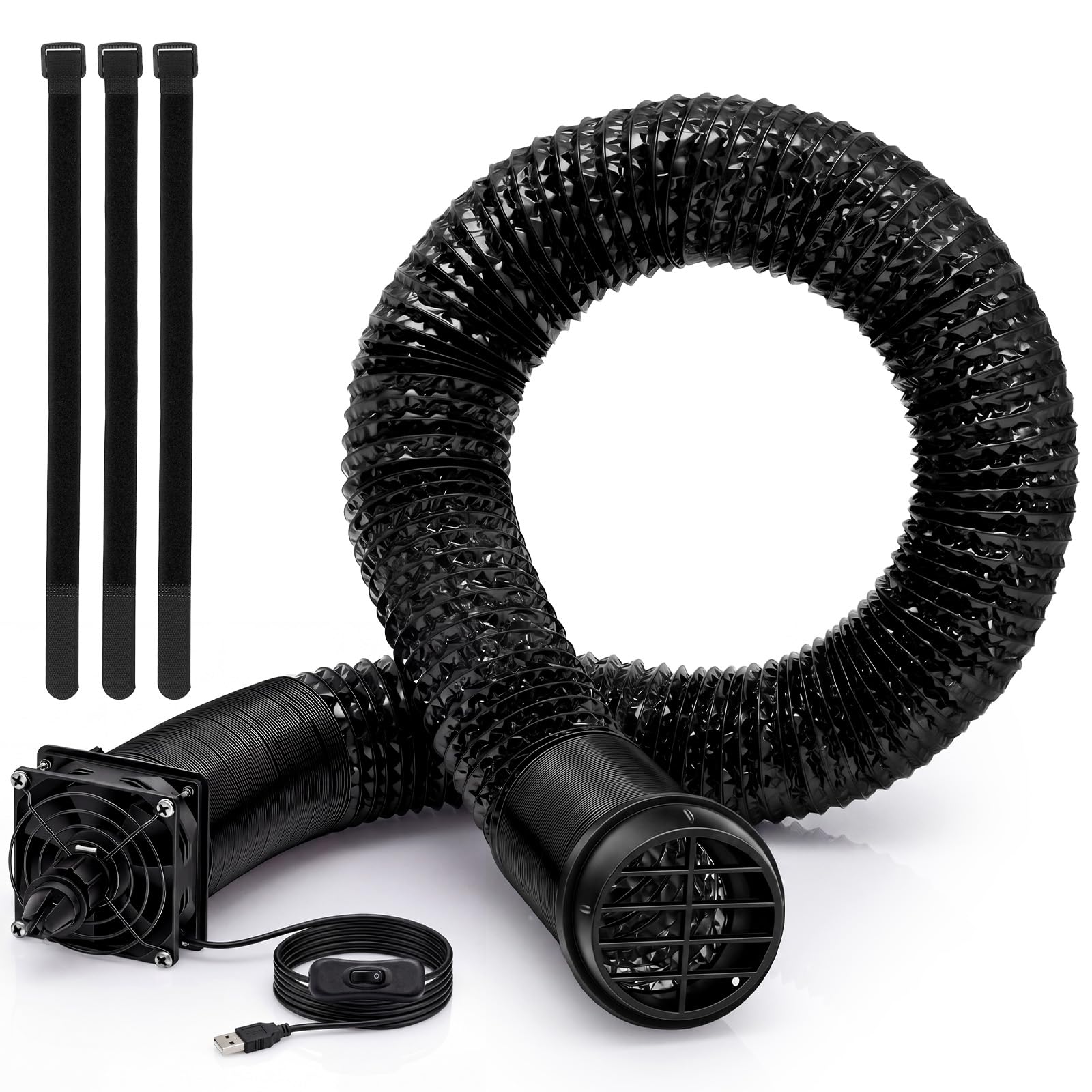 Photo 1 of Mifoci 10 ft Car AC Vent Extender with USB Airflow Fan, Vent Hose for Backseat, AC Tube Back Seat Air Conditioning, Rear Seat Cooling Solution for Pets