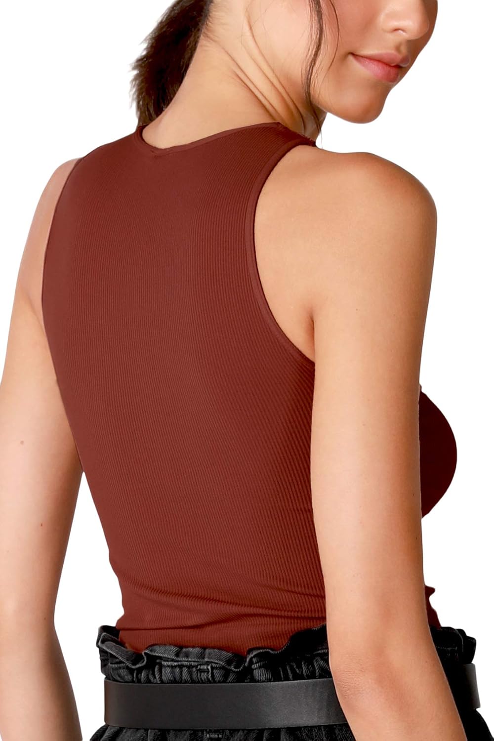 NIKIBIKI Women Seamless High Neck Ribbed Crop Top, Made in U.S.A, One Size - Image 2