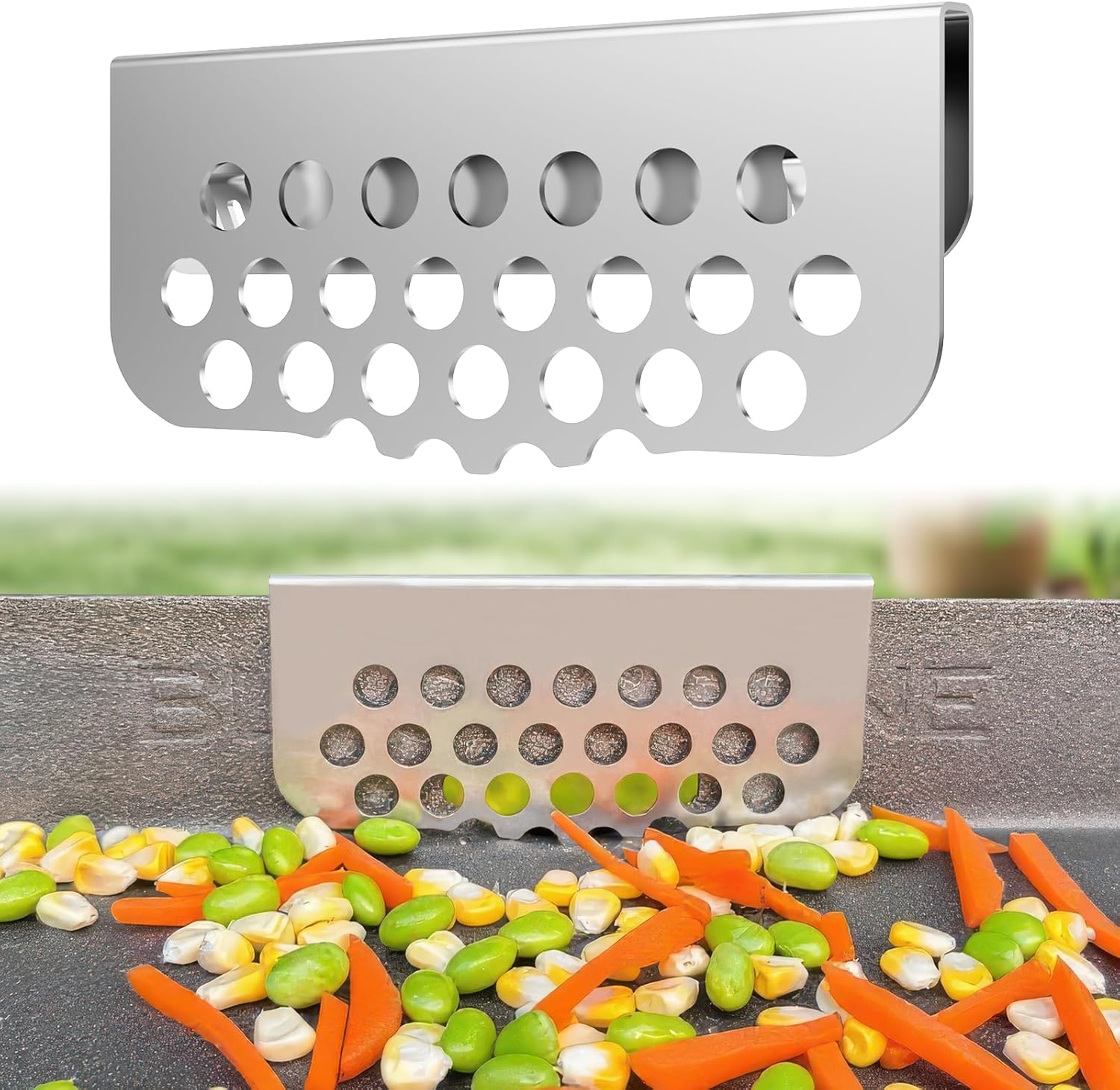 Grilling Grease Gate Blocker for Blackstone Griddle Accessory, 1Pack Bbq Cook Tool Food Goalie Mesh Screen Compatible with Many Griddle(Not For Old-style Long Hook 17" and 22" Blackstone)