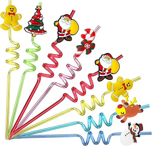 24 regalos de fiesta de Navidad, pajitas de Navidad, regalos de aula, regalos para niños y adultos, suministros de fiesta de Navidad con 2 cepillos