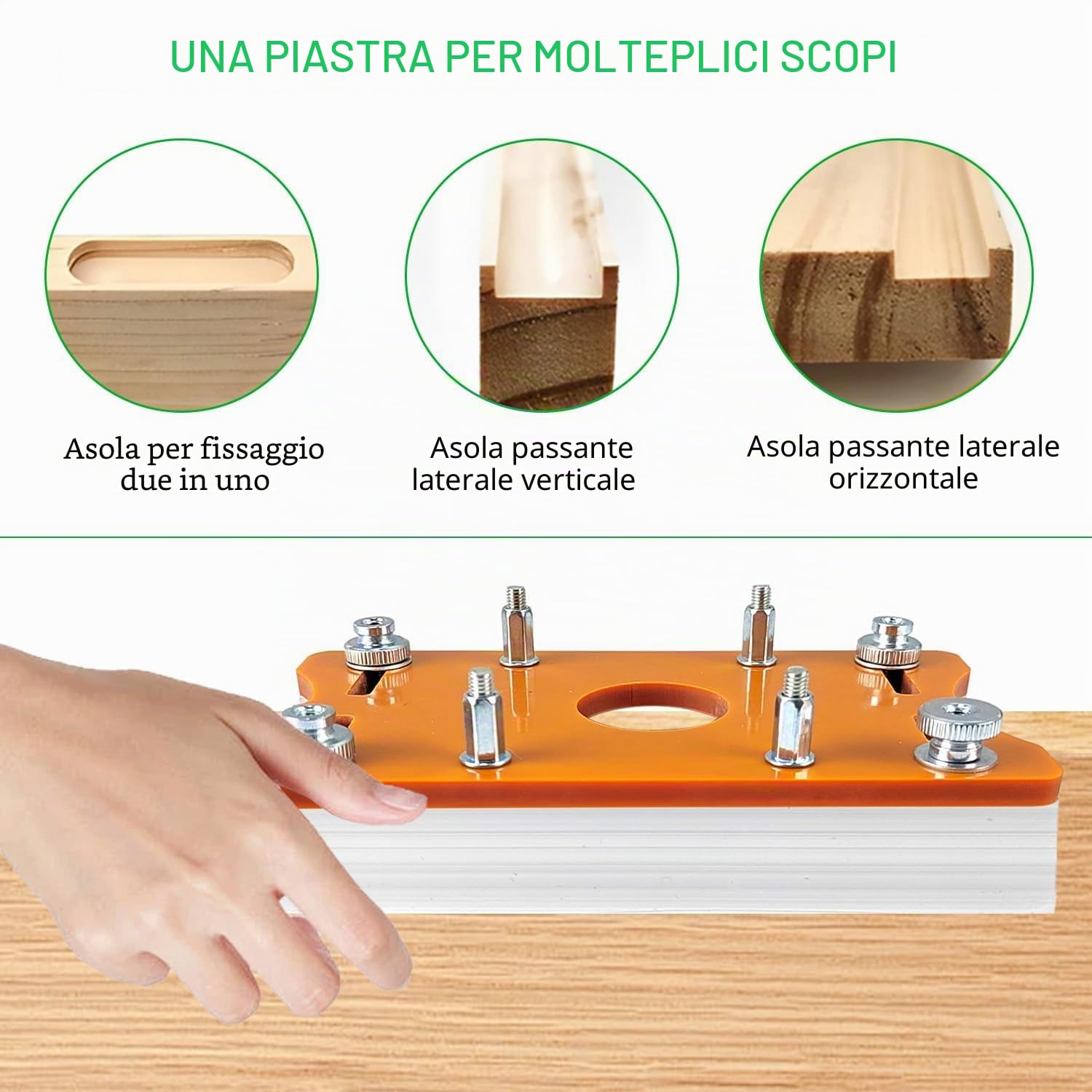 2 in 1 Fresatrice Verticale Legno Piastra di Base, Rifilatore per Legno con Cesto di Fresatura e Piastra di Base in Lega di Alluminio, per Trimmer da 65 MM