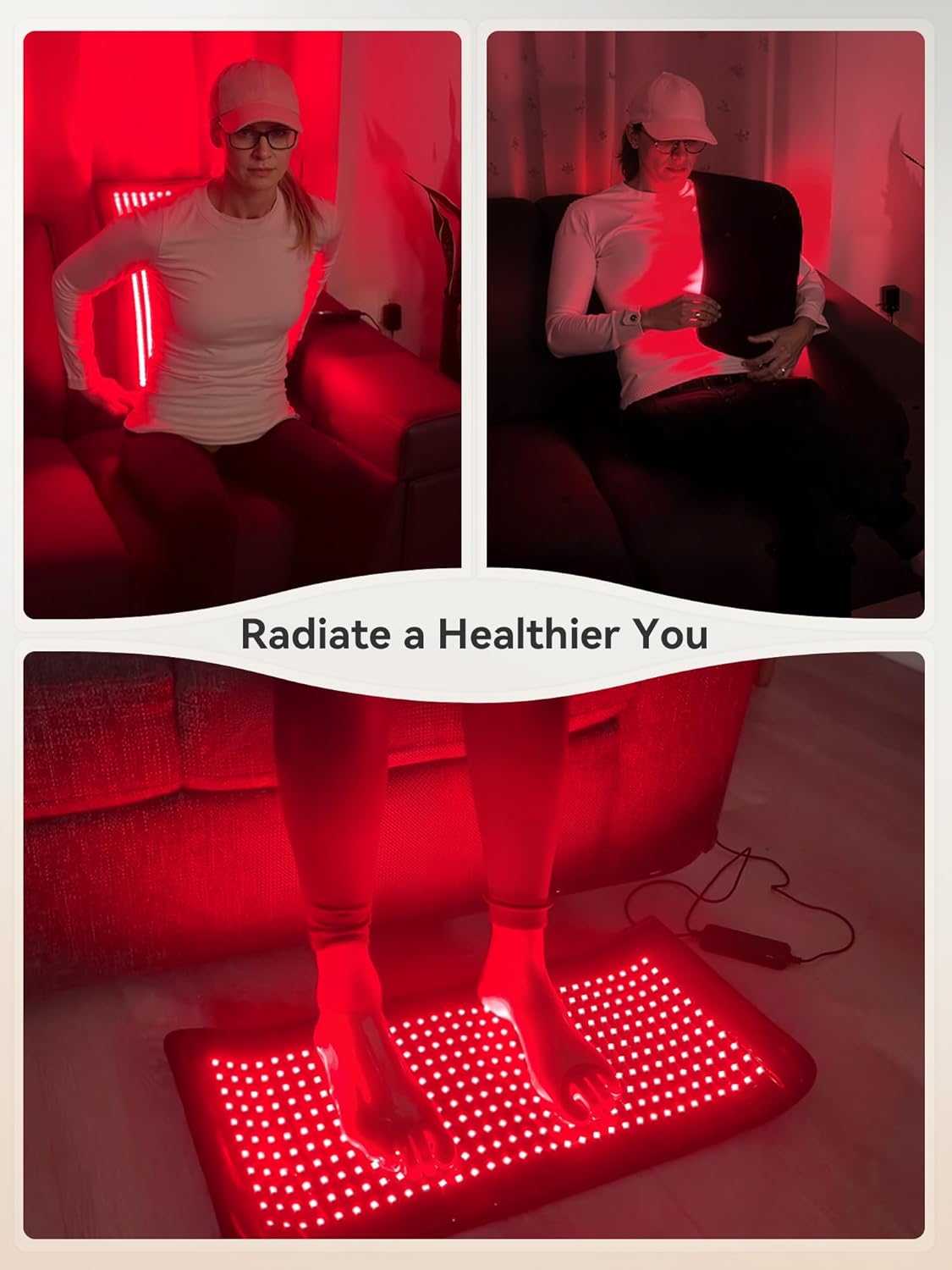 26" x 13" Red Light Therapy for Body - 660nm Red & 850nm Near Infrared, Tri-Chip 1089 LEDs Therapy Mat, 100 mW/cm² Irradiance - Image 6