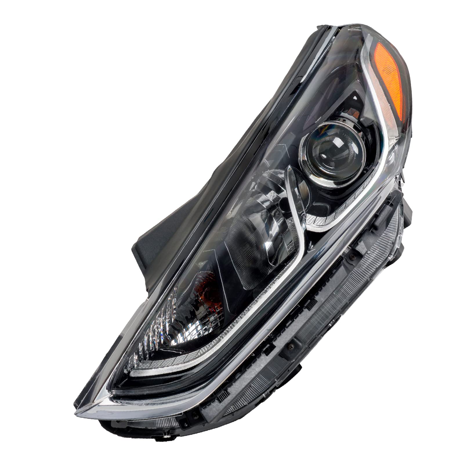 Photo 1 of PHILTOP Headlight Assembly, Black Headlights Replacement Compatible with Sonata 2018-2019 Amber Reflector Clear Lens Color