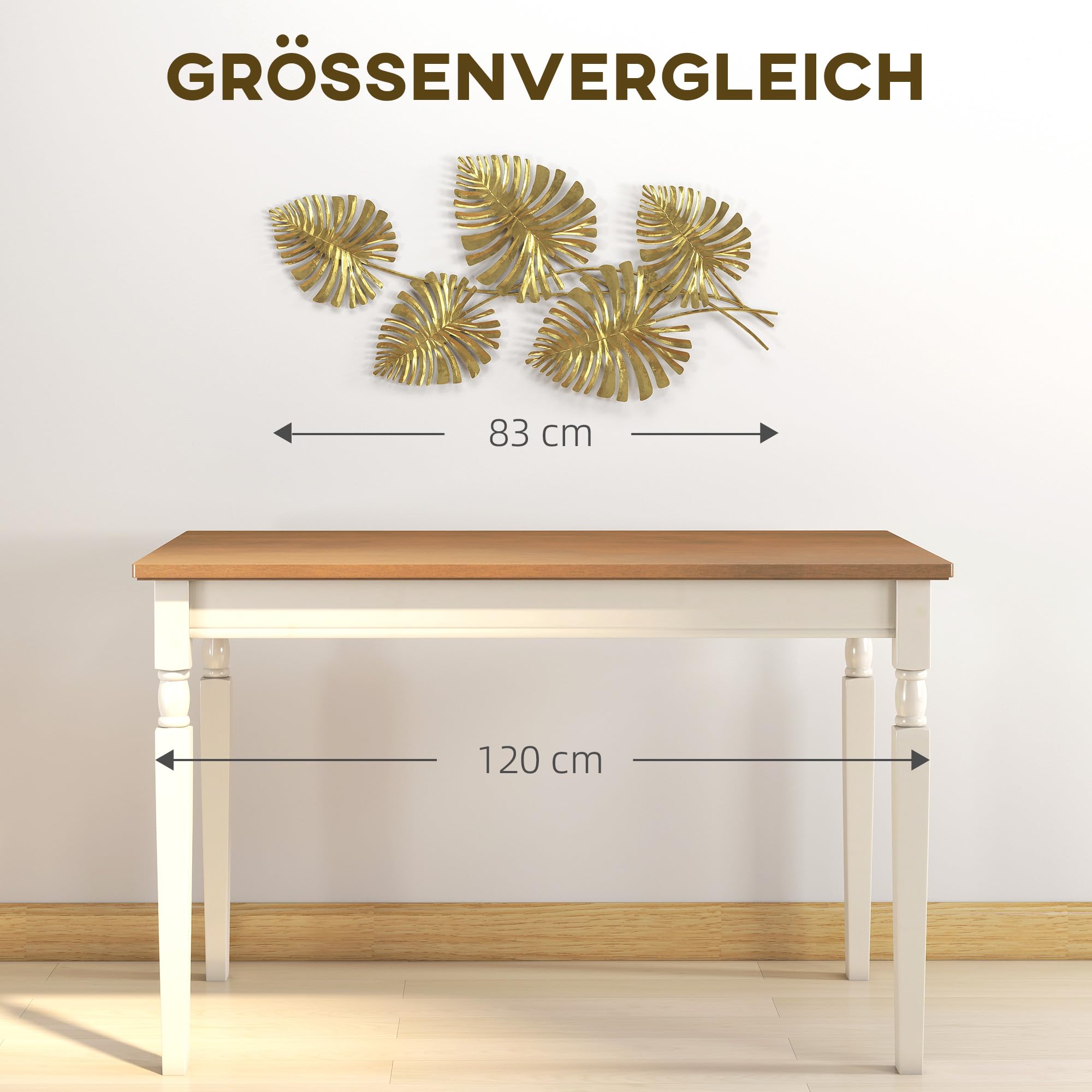 HOMCOM Wanddeko Wandbild Monstera-Wanddekoration Metallbild Modern