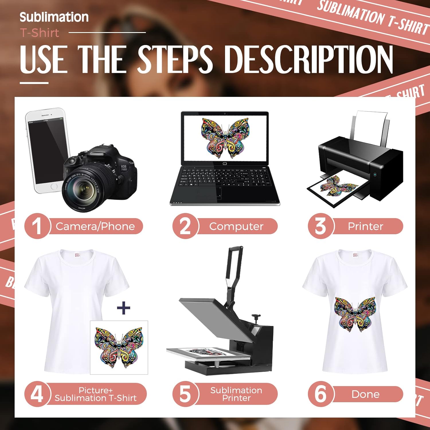 5 Pieces Women Sublimation Blank T-Shirt Basic White Polyester Shirts Sublimation Short Sleeve T-Shirt for Women - Image 4