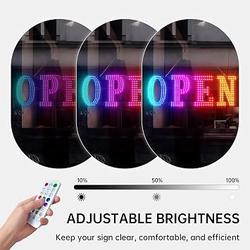 40'' 14'' Open Signs for Business, Large LED Open Sign with 16 Million Colors, APP & Remote Control, Timer, 44 Flashing Modes, Adjustable Brightness & Speed, for Storefront Window or Glass Door