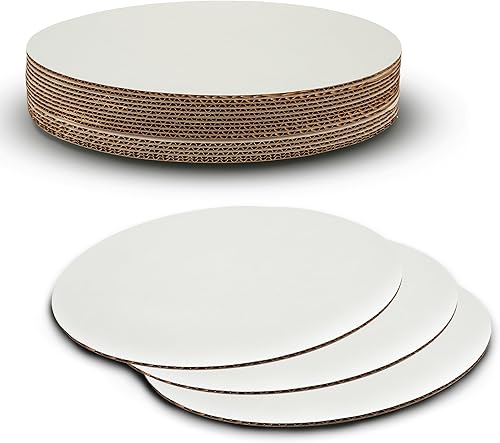 MT Products Tabla de cartón corrugado blanco para tartas o círculo de pizza de 14 pulgadas, base resistente para pasteles para mostrar pasteles, pan